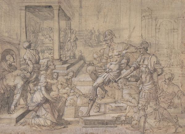 Amya Petitioning Faustus for the Custody of Saint Mamas ca 1543