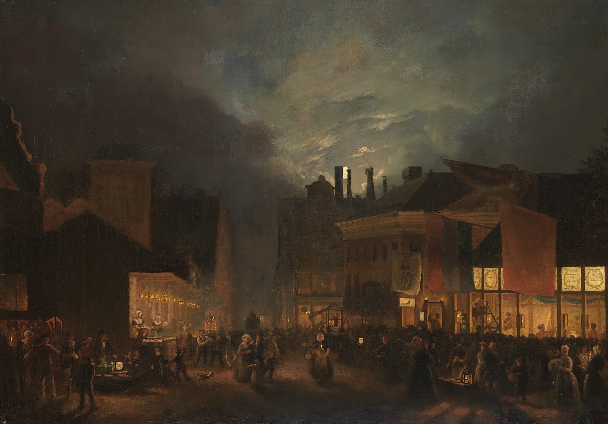 Kermis op de Botermarkt bij avond 1834