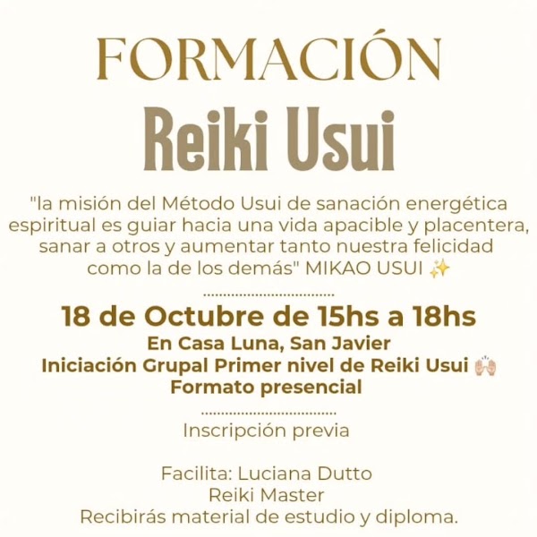 Iniciación Grupal Primer nivel de Reiki Usui