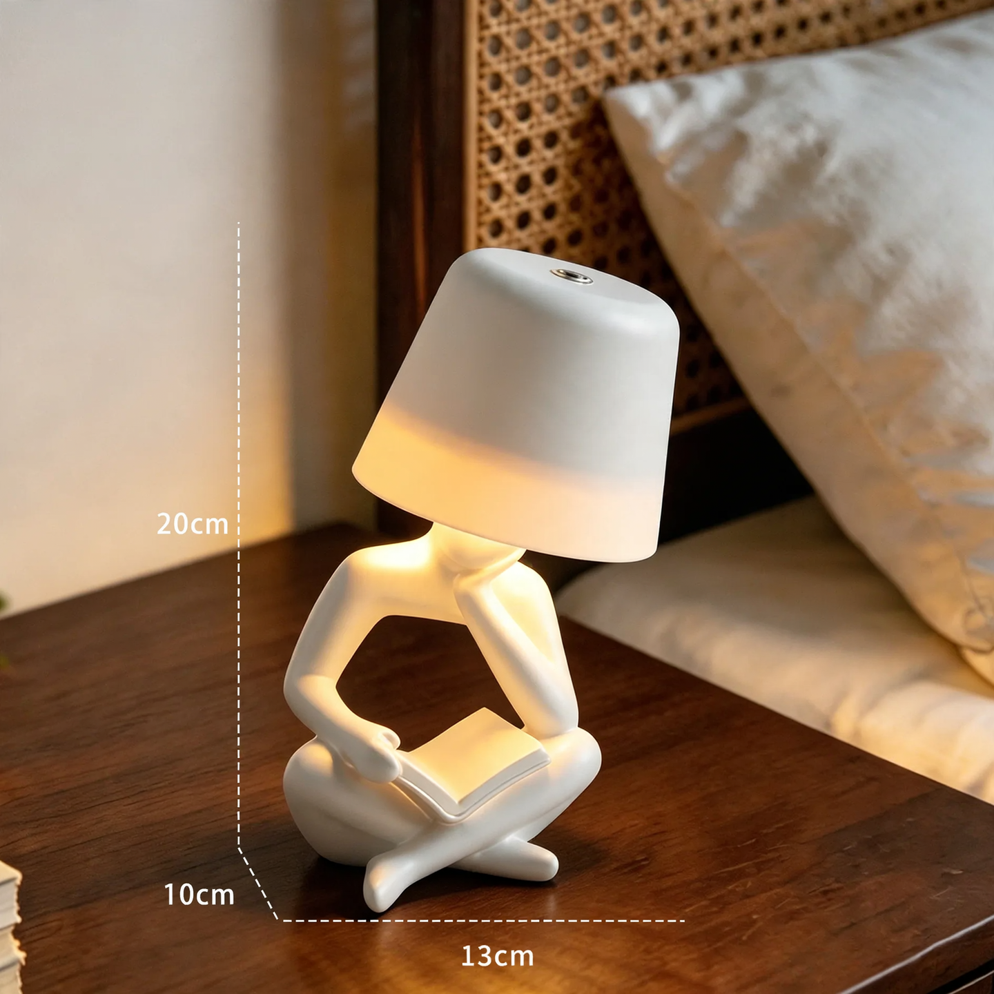 Abstrakte Lesefigur Tischlampe
