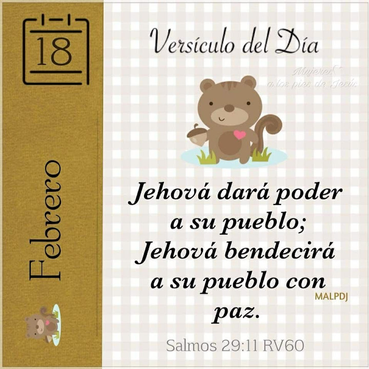 Febrero 18 ~ Salmos 29:11