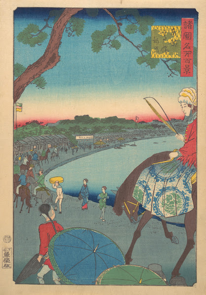 Foreigners Riding Along the Coast at Takanawa in the Eastern Capital 1861