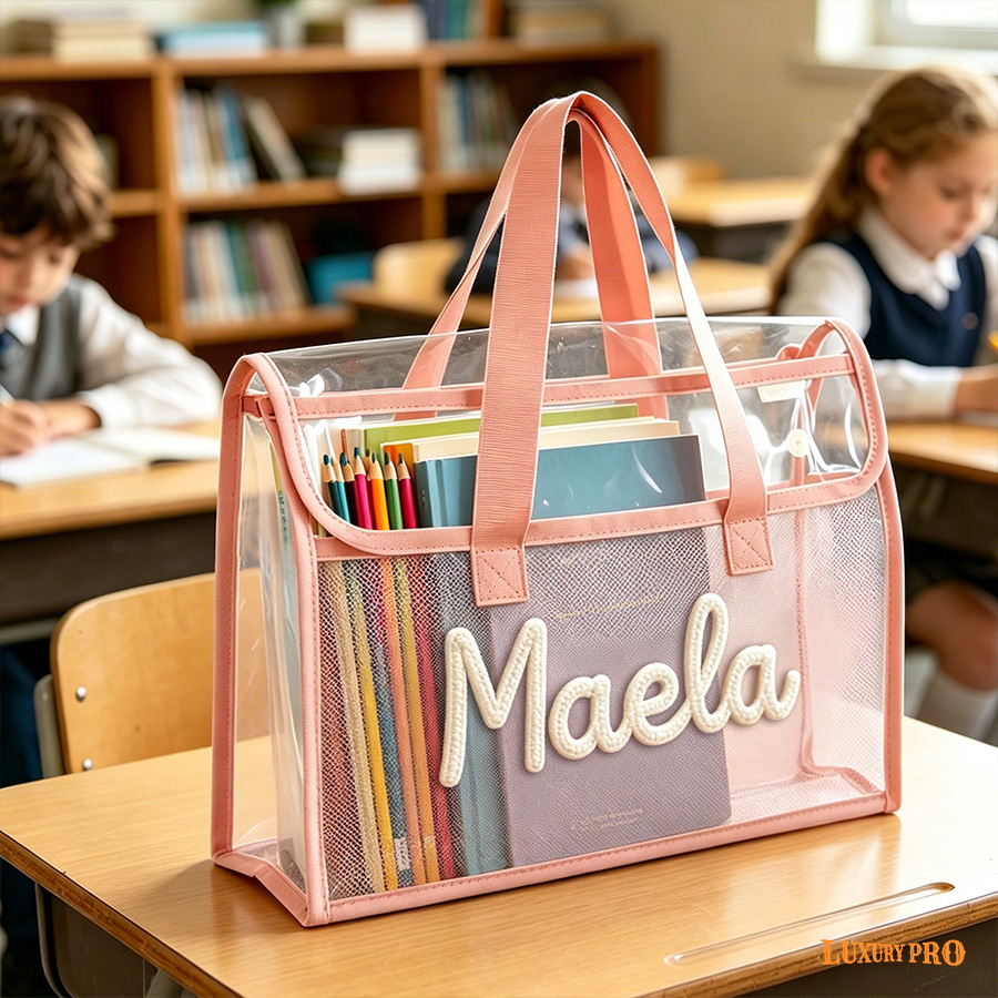 Hand-embroidered PVC Handbag
