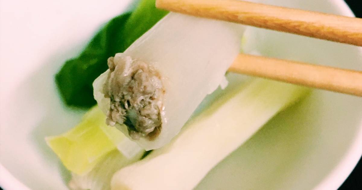 Hành paro nhồi thịt hấp (ăn dặm blw)