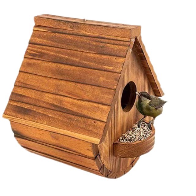 Hängendes Vogelhaus aus Massivholz für den Garten