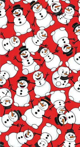 Red Snowman Cartoon Pattern