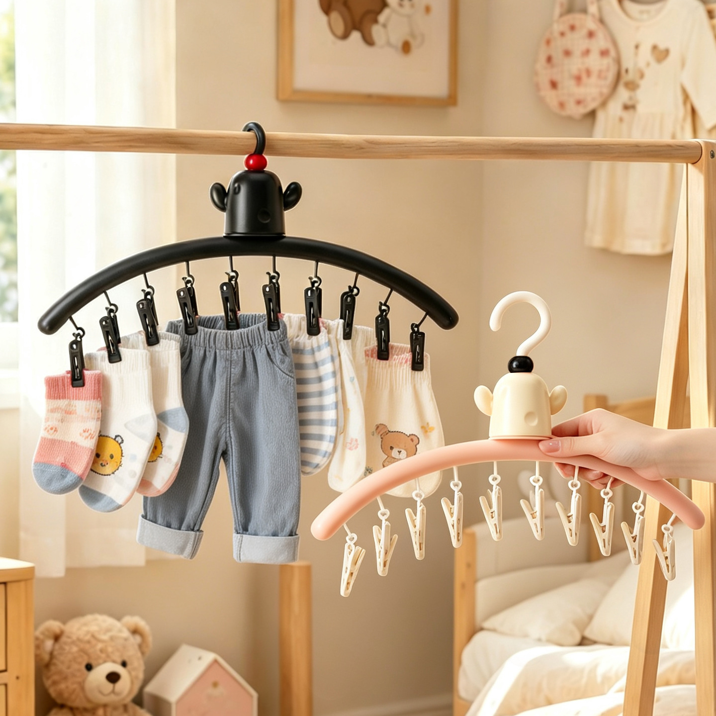 Drying rack cactus design, multiple clips