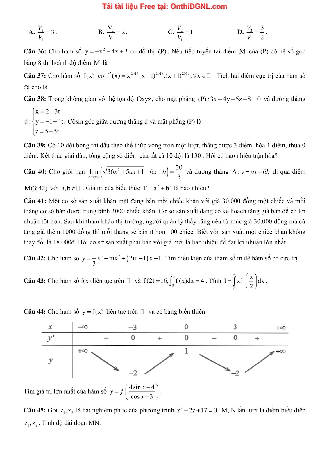 1300 bài tập môn Toán - Ôn thi ĐGNL ĐHQG Hà Nội Phần 18
