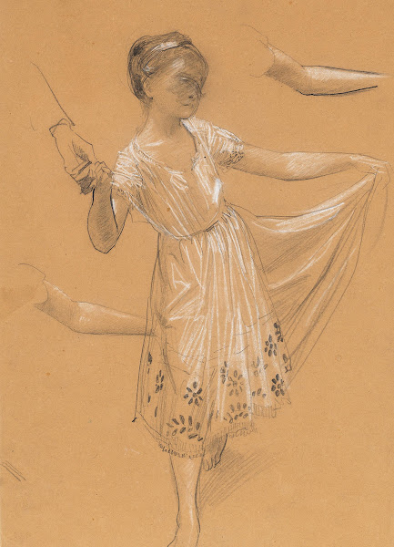 Study for the dancing little girl from the ceiling painting Der Tanz 1885
