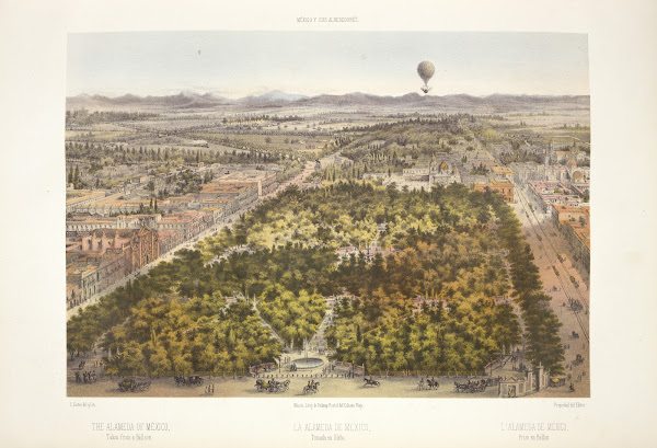 The Alameda of Mexico taken from a balloon 1869