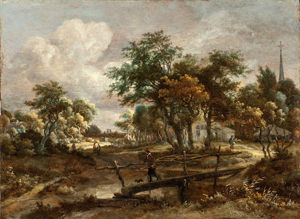 Landscape with a Footbridge circa 1664 1665