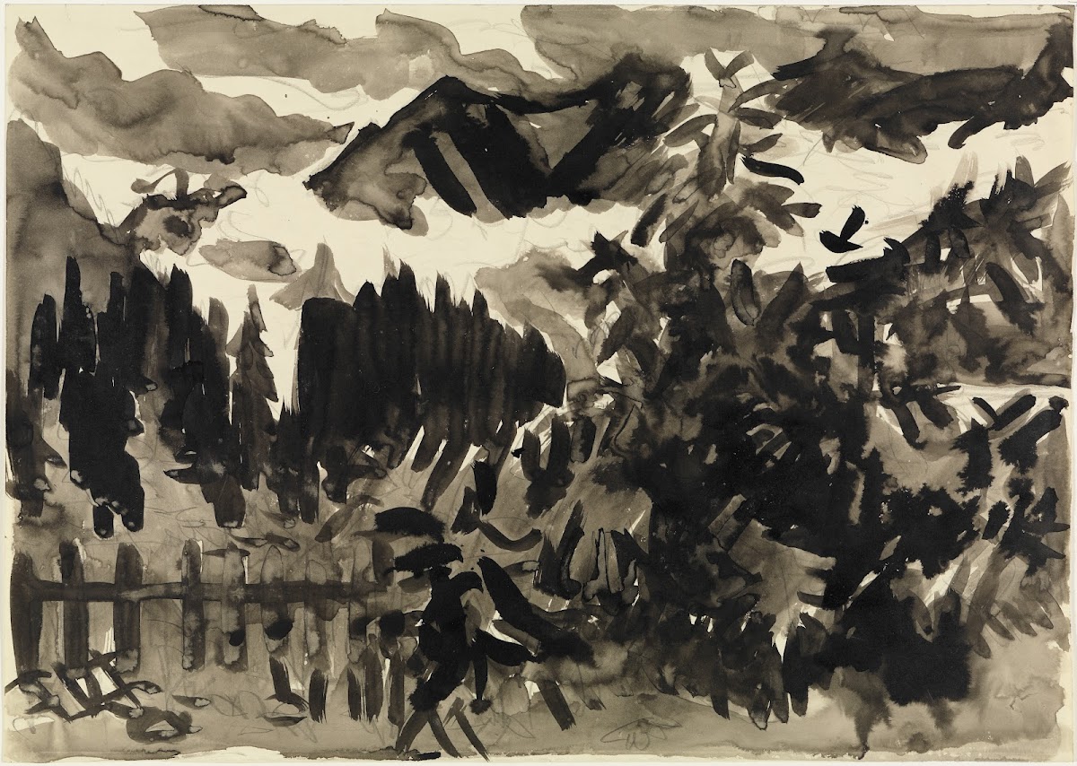 Alpenlandschaft Nebel in den Bergen 1935 1936