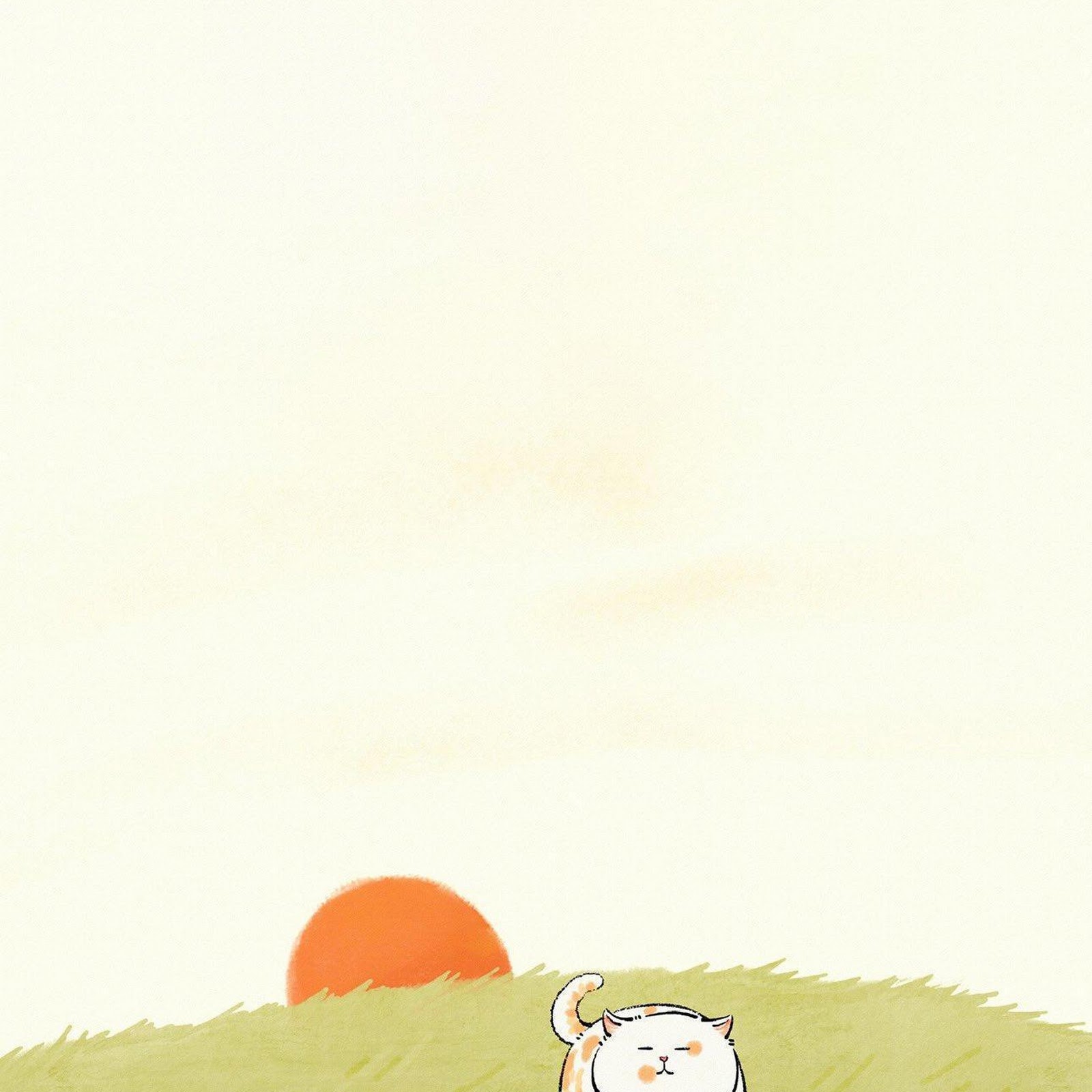 Download Chubby Cat On Grassy Hill Full HD iPhone