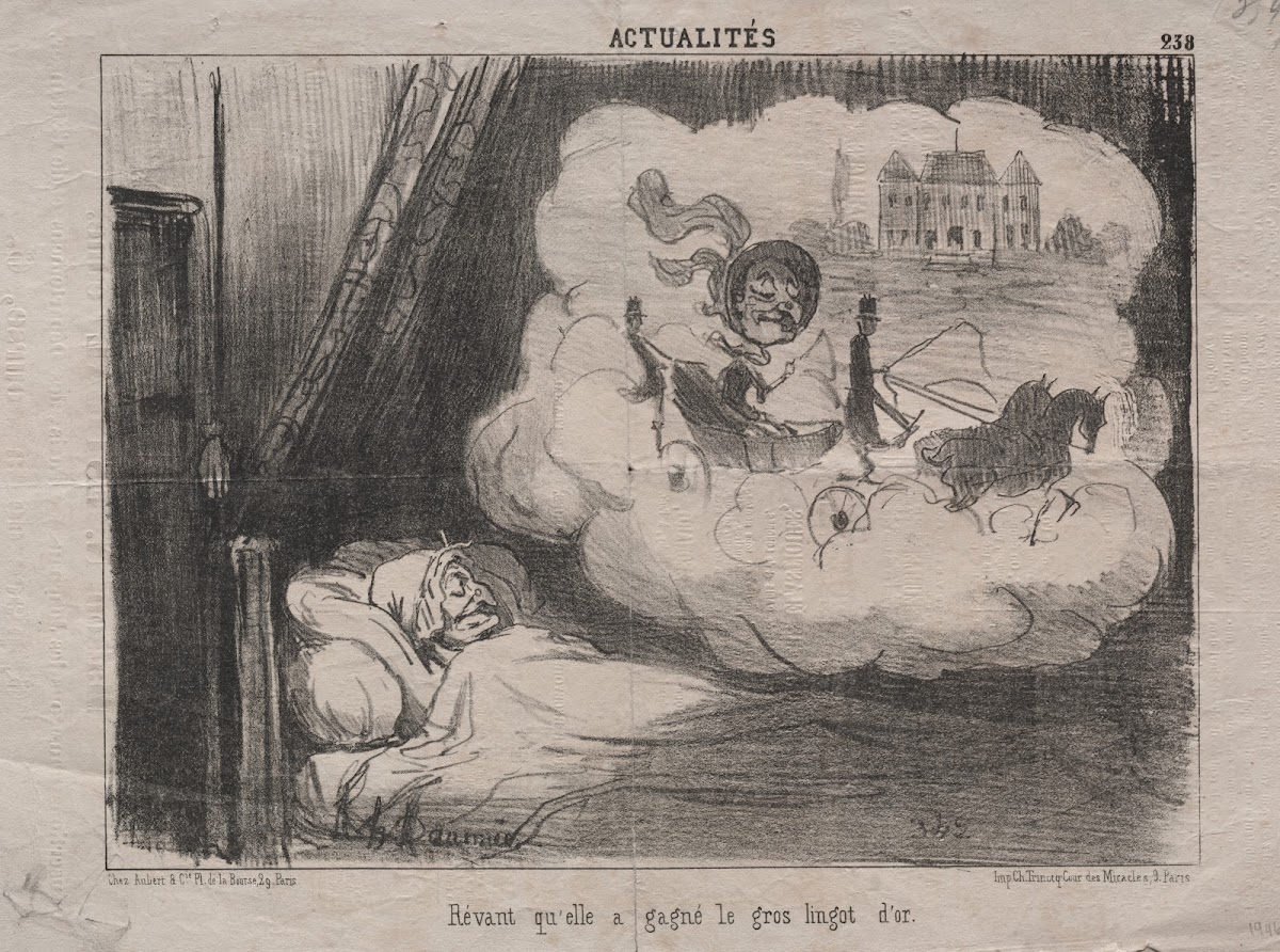 Dreaming that she won the big gold bar 1851