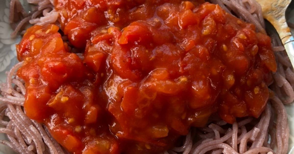 Bún gạo lứt sốt cà chua