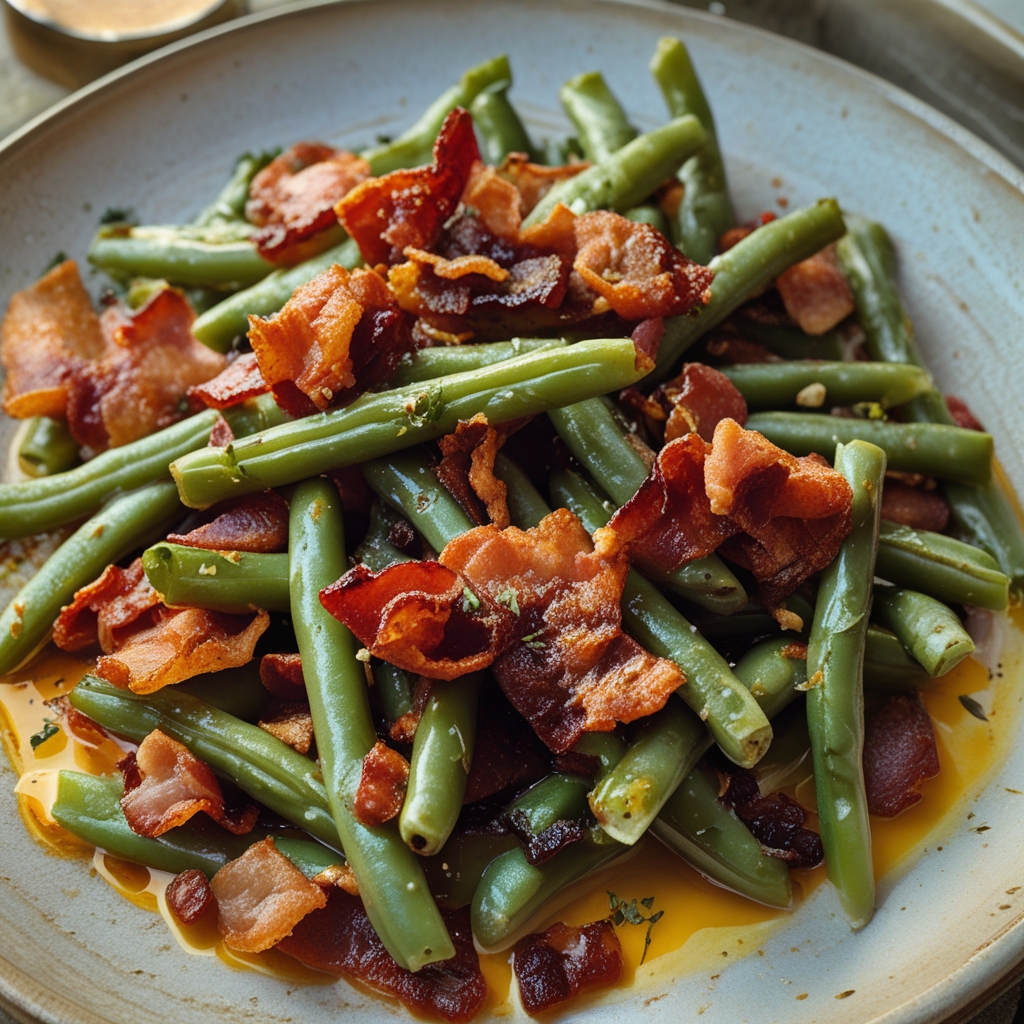 Bacon Loaded Green Bean Casserole – Easy, Creamy & Crispy Comfort Side Dish finished