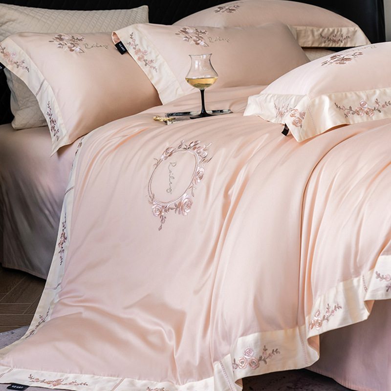 Cotton bedding set, long-staple cotton, 4-piece