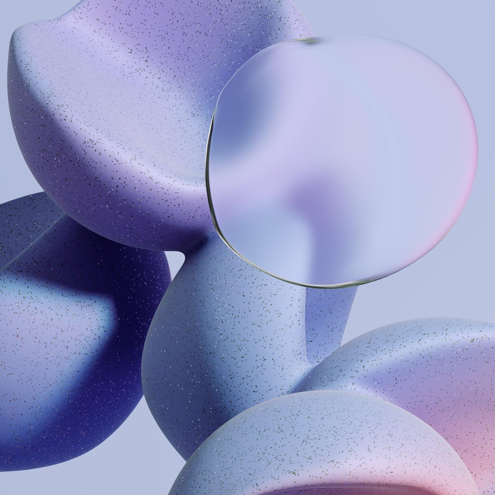 Download Abstract Pastel 3D Shapes 2K iPhone