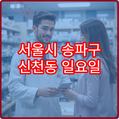 서울시 송파구 신천동 일요일 당직약국 잠실 인근 문여는 약국 정리