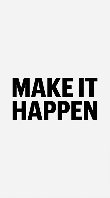 Ultra Minimalist Pure White Make It Happen Typography Background - Free mobile Wallpaper
