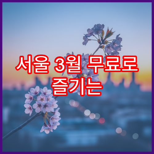 서울 3월 무료로 즐기는 벚꽃 명소 7곳 정리