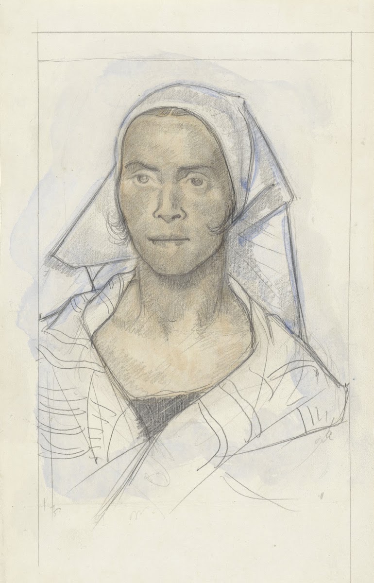 Portret van een vrouw met hoofddoek 1878   1938