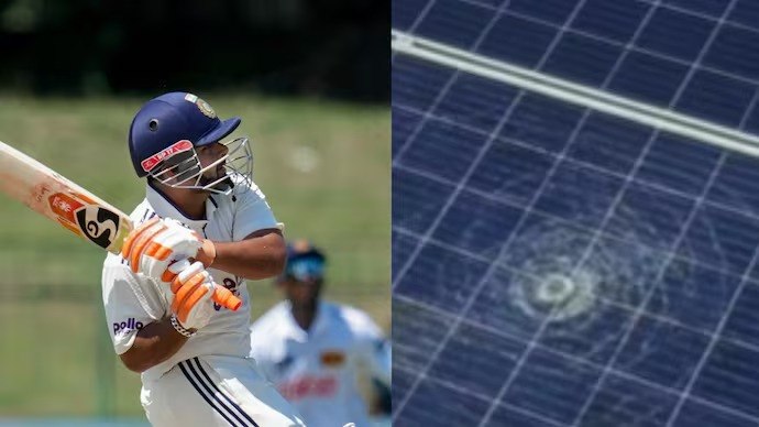 Rishabh Pant’s Power Six Shatters Solar Panel in Colombo