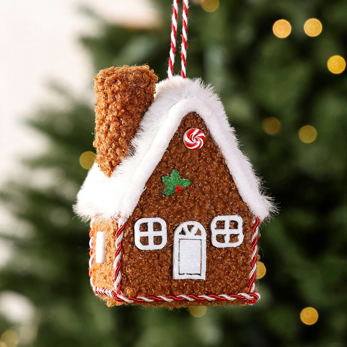 Christmas Cabin Ornament in Gingerbread Style
