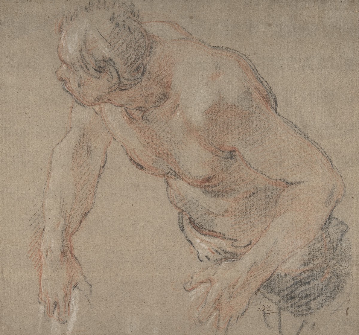 Half Figure of a Man Nude to the Waist 18th century