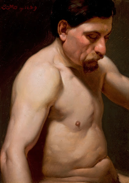Male semi nude 1859