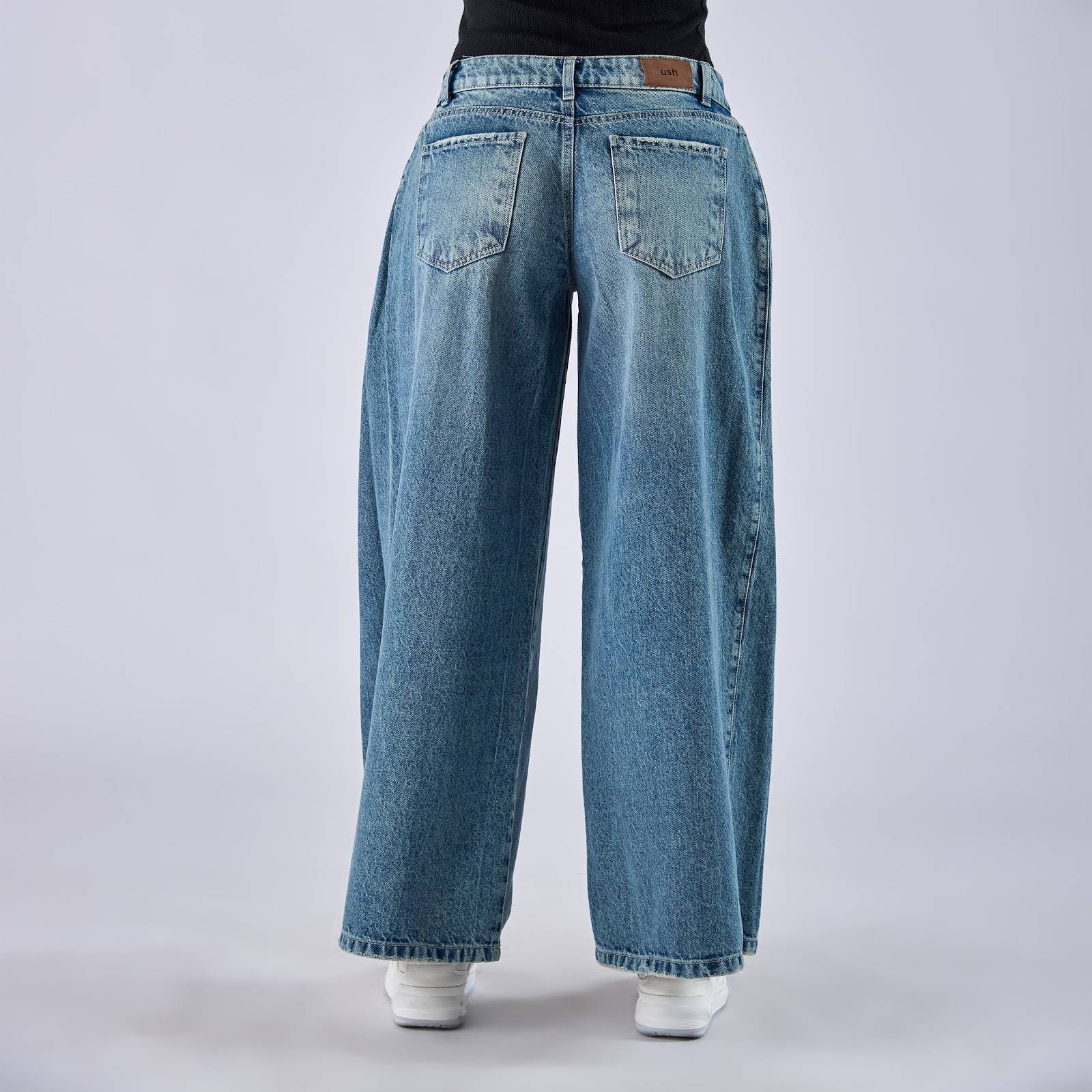 Jean dama wide leg tiro medio rígido - Vista 8