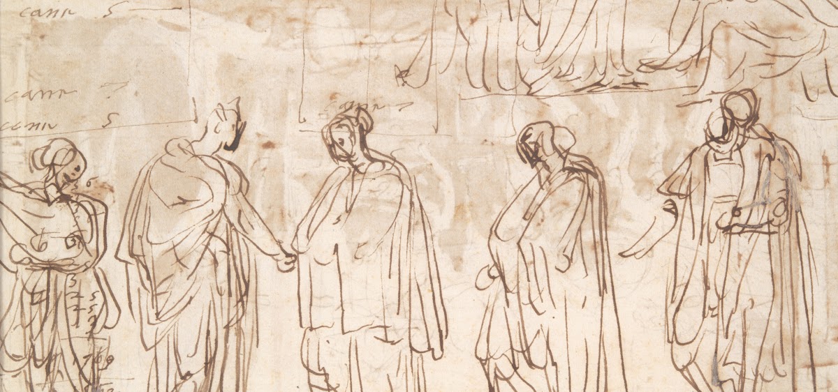 Heavily draped figures 154546