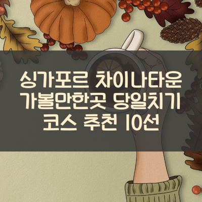 싱가포르 차이나타운 가볼만한곳 당일치기 코스 추천 10선 썸네일