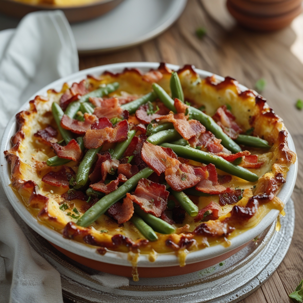 Bacon Loaded Green Bean Casserole Easy Homemade Comfort Food finished
