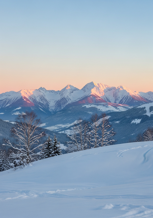 Winter Landscape Sunset Horizon
