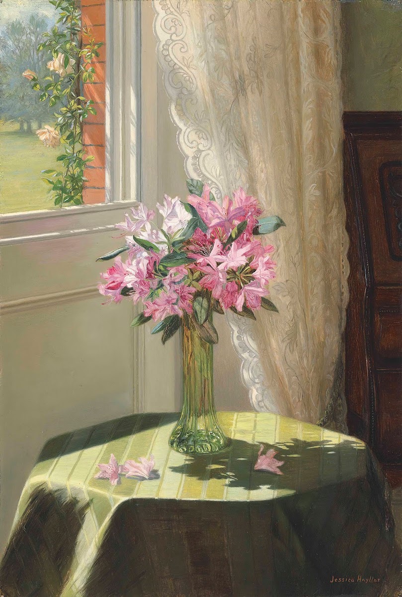 Rhododendrons by a window