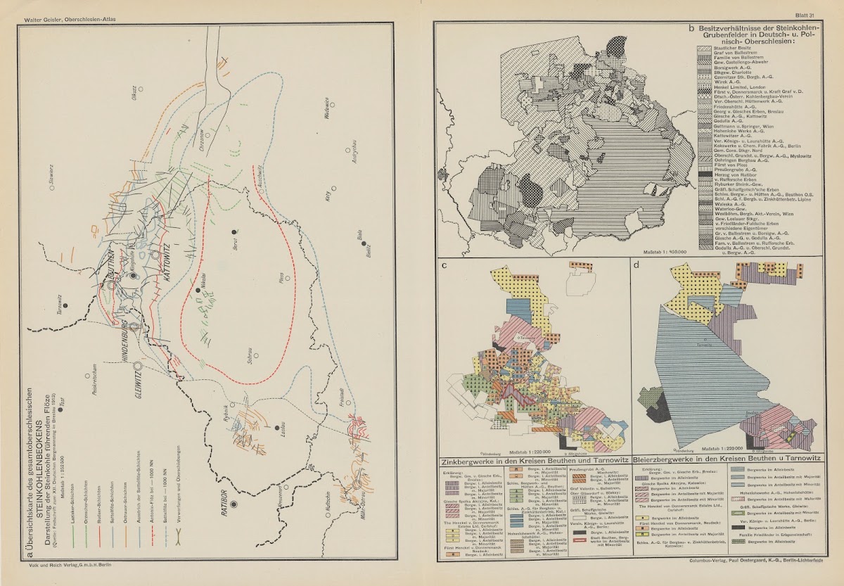 Die Verbreitung des Bergbaues in Oberschlesien 1938