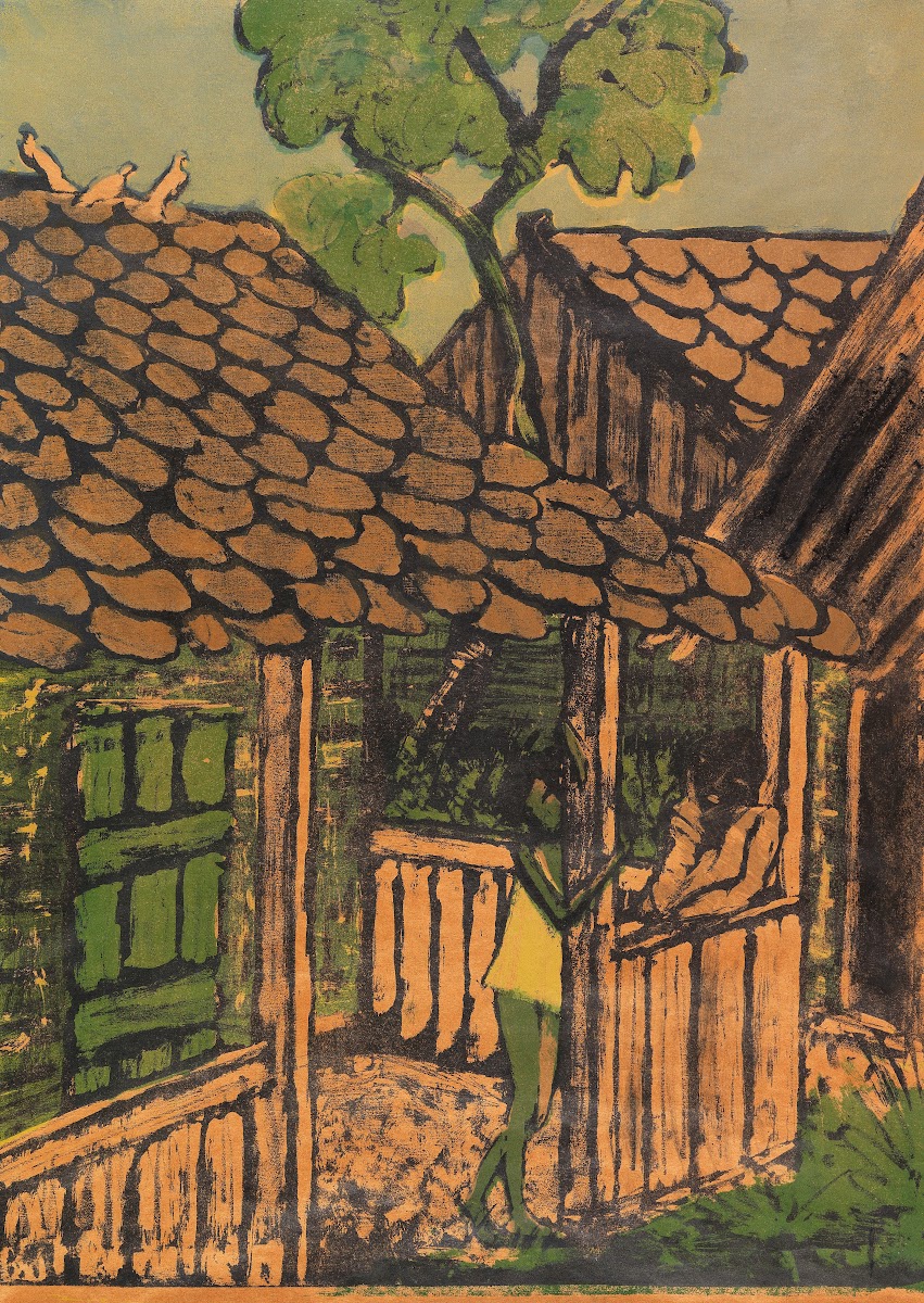 Zwei Zigeunerkinder vor der Hütte 1926