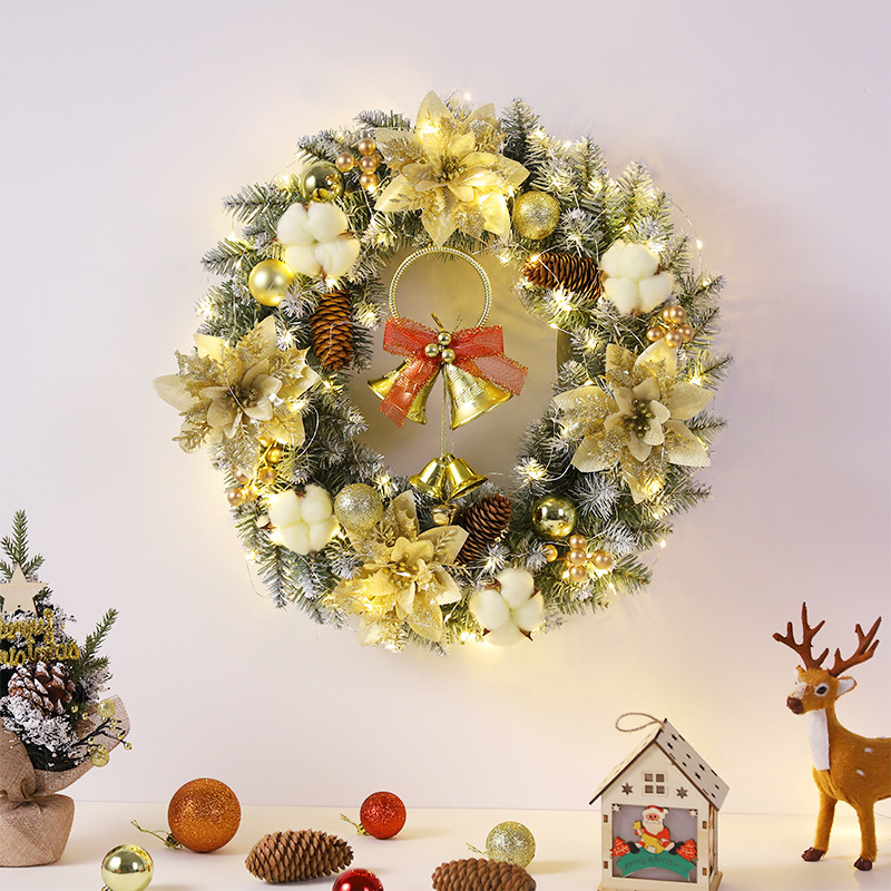 Decorative Christmas wreath with lighting