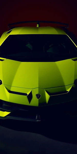 Neon Yellow Lamborghini Aventador 4K Wallpaper Background