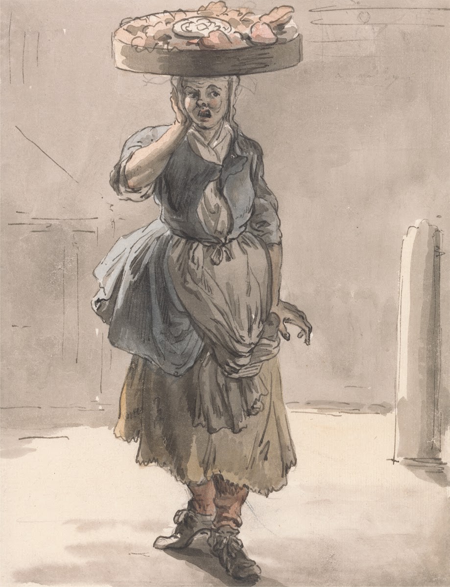 London Cries A Girl with a Basket on Her Head Lights for the Cats Liver for the