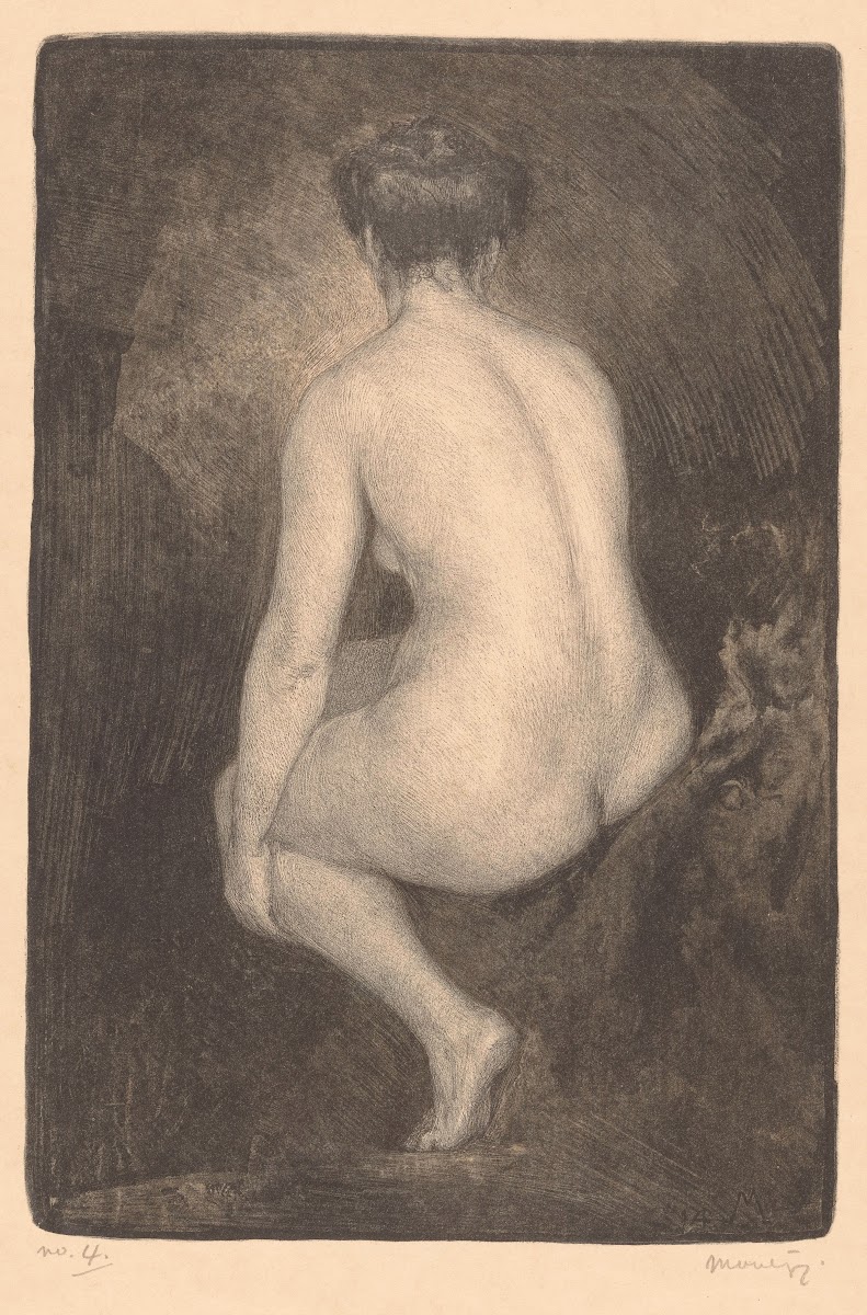 Zittende naakte vrouw 1914