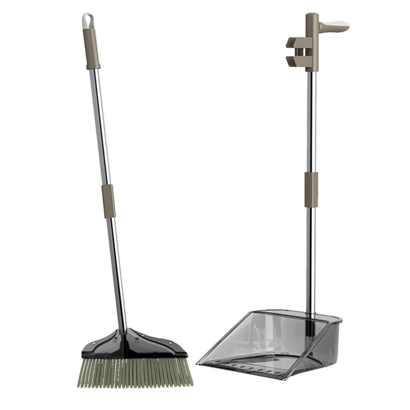 Plastic broom and dustpan set