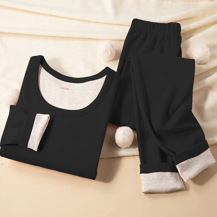 Lined thermal underwear set for men and women