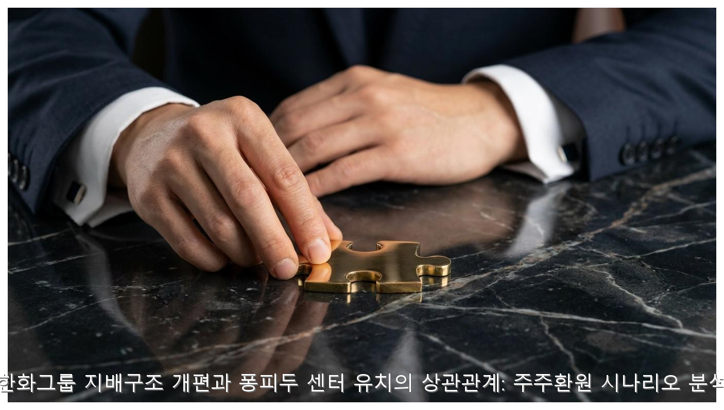 한화그룹 지배구조 개편과 퐁피두 센터 유치의 상관관계: 주주환원 시나리오 분석 핵심 안내 및 분석 인포그래픽 (3)