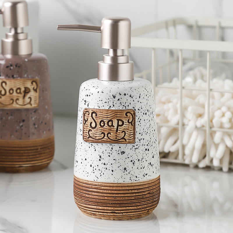 Ceramic soap dispenser with pump