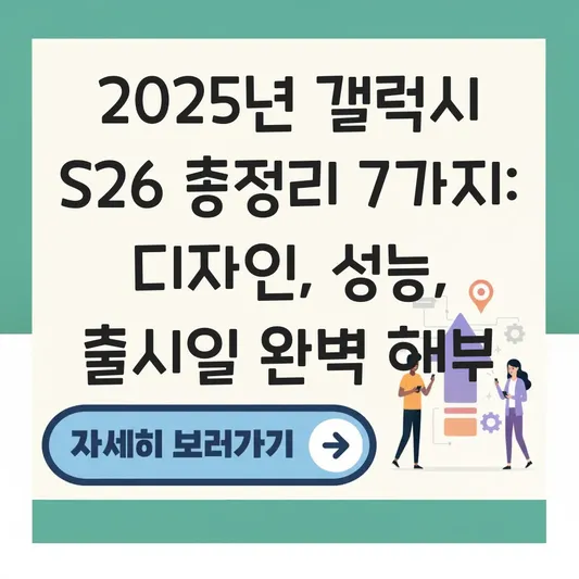 갤럭시 S26 예상 디자인, 성능, 출시일 및 루머 총정리 대표 이미지