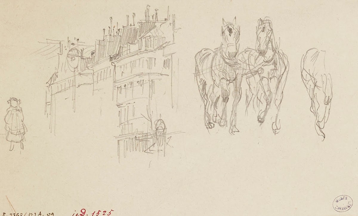 Façades dimmeubles et chevaux 1895   1905