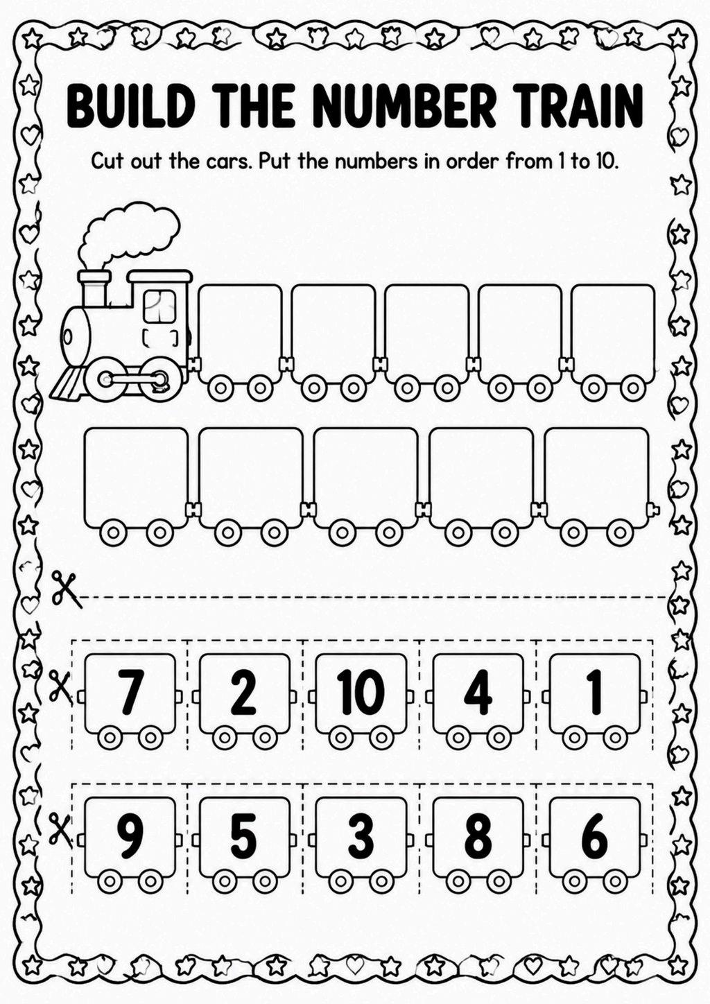 Build the Number Train Worksheet