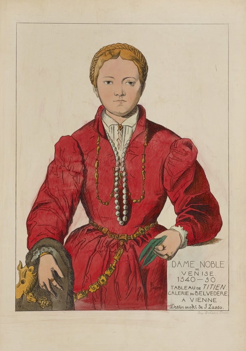 Dame noble de Venise 1540 50 Tableau de Titien Galerie du Belvedère a Vienne Des